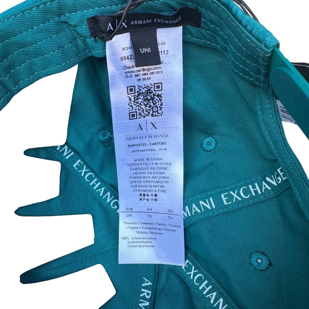 A|X Armani Exchange Men's Deep Lake Metallic Logo Snapback Baseball Cap Hat - Picture 5 of 13